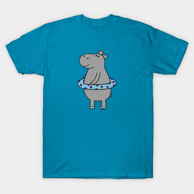 Hippo with an innertube T-Shirt by Coconut Moe Illustrations